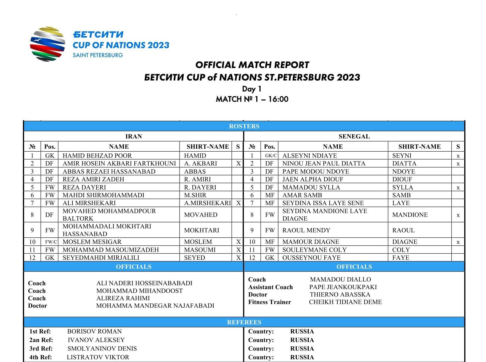 ترکیب دو تیم ایران و سنگال اعلام شد
