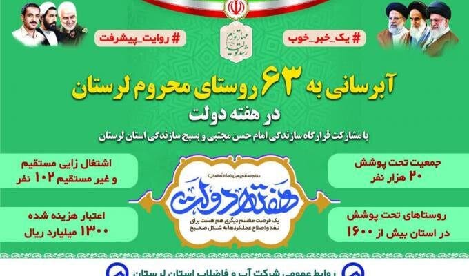 جهاد آبرسانی به ۶۳ روستای محروم لرستان