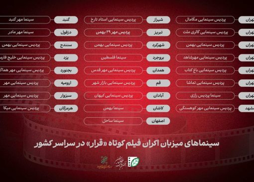 سینماهای میزبان «قرار سوم» معرفی شدند